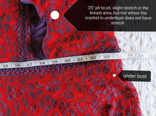 Load image into Gallery viewer, WOMENS PLUS SIZE 2X (18/20) - MYSTIC LOS ANGELES, Embroidered A-line Lace and Crothet Dress EUC B58