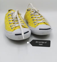 Load image into Gallery viewer, WOMENS SIZE 6 - JACK PURCELL, Converse Spring Collection, Low Top Yellow / White Flowers EUC B59