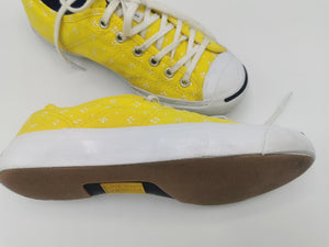 WOMENS SIZE 6 - JACK PURCELL, Converse Spring Collection, Low Top Yellow / White Flowers EUC B59