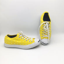Load image into Gallery viewer, WOMENS SIZE 6 - JACK PURCELL, Converse Spring Collection, Low Top Yellow / White Flowers EUC B59