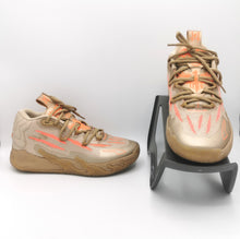 Load image into Gallery viewer, BOYS JUNIOR SIZE 7 US - PUMA x LAMELO BALL MB.03 CNY Gold-Fluro Peach EUC B60