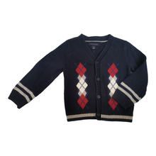 Load image into Gallery viewer, BOY SIZE 3 YEARS - TOMMY HILFIGER, Argyle Knit Sweater, V-Neck EUC B31