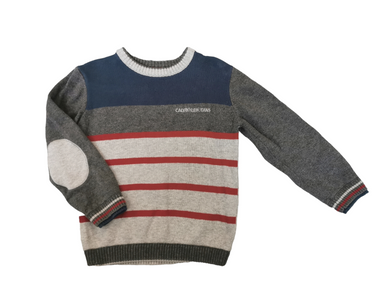 BOY SIZE 3 YEARS - CALVIN KLEIN, Knit Sweater With Elbow Patches EUC B31