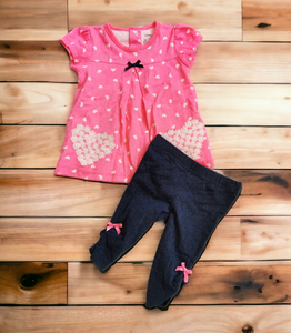 BABY GIRL SIZE 6/12 MONTHS - GEORGE, Matching 2 Piece Outfit NWOT B36