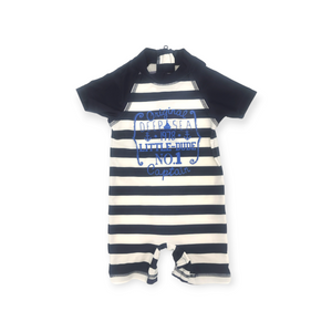 BABY BOY SIZE 6/12 MONTHS - GEORGE One-piece Romper Swimsuit VGUC B42