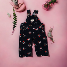 Load image into Gallery viewer, BABY GIRL SIZE 6 MONTHS - OSHKOSH, Soft Floral Corduroy Overalls EUC B4