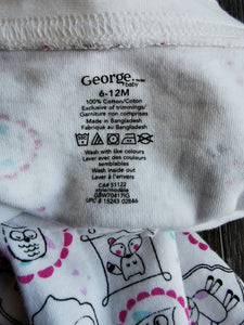 BABY GIRL 6-12 MONTHS GEORGE ZIPPER SLEEPER - LIKE NEW CONDITION - Faith and Love Thrift