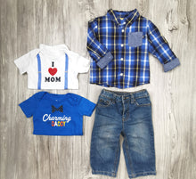 Load image into Gallery viewer, BABY BOY SIZE 9-12 MONTHS MIX N MATCH 4-PIECE OUTFIT EUC - Faith and Love Thrift