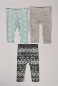 BABY GIRL SIZE 3-6 MONTHS GEORGE THICK WINTER LEGGINGS 3-PACK EUC - Faith and Love Thrift