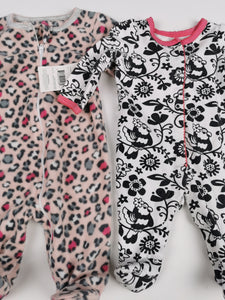 BABY GIRL Size 0-3 Months, 2-Pack Footed Onesies NWT / VGUC - Faith and Love Thrift