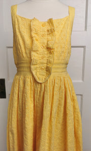 GIRL SIZE 10 YEARS - YoungStreet, Yellow, Cotton, Eyelet Summer Dress EUC - Faith and Love Thrift