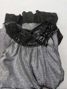 GIRL SIZE 7 - TURO PARC barcelona + new york, Silver & Black Special Occasion Dress EUC - Faith and Love Thrift