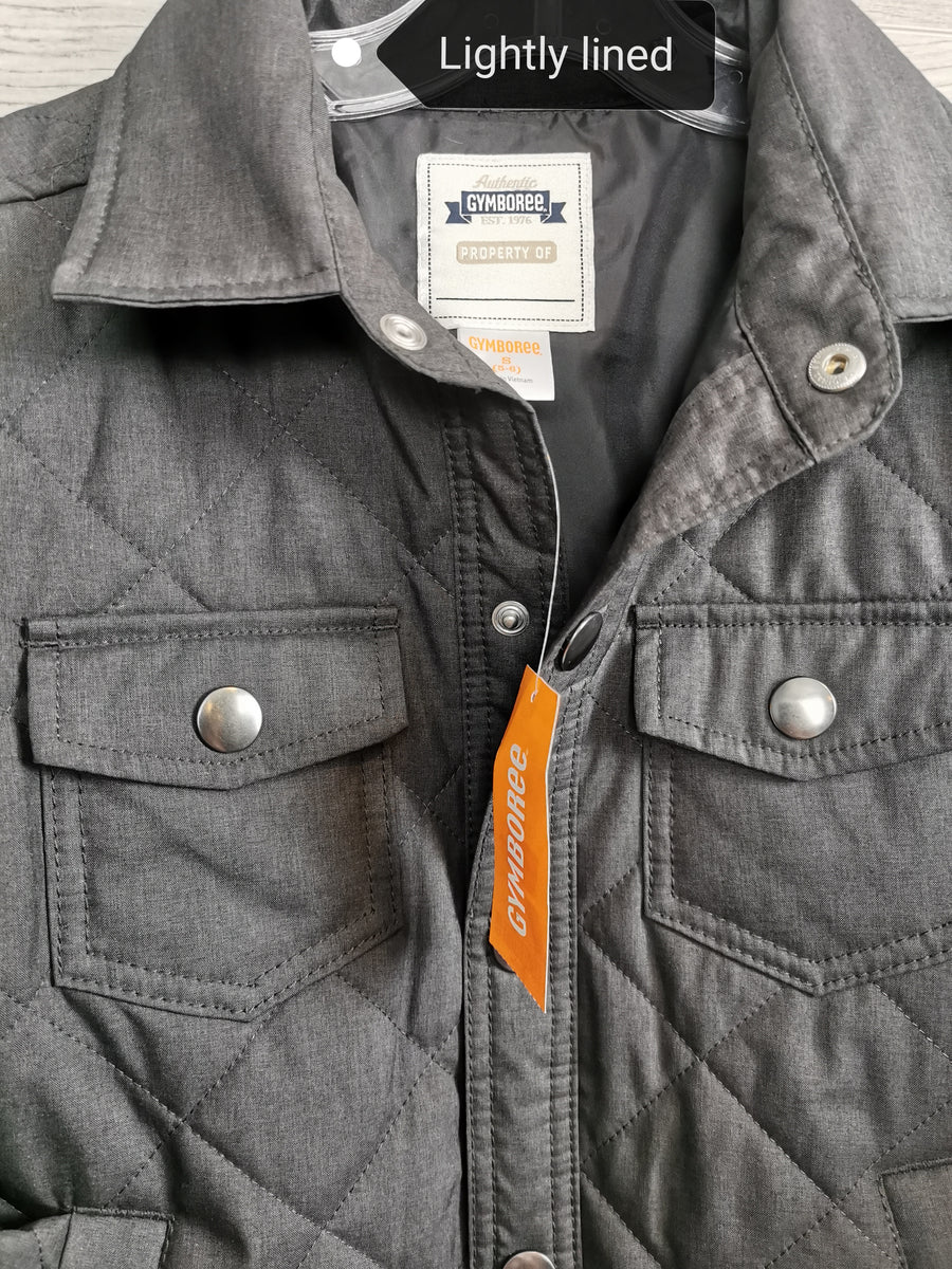 BOY SIZE SMALL 5 6 YEARS GYMBOREE Grey Quilted Button Down Jacket NWT B40