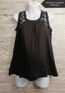 WOMENS SIZE MEDIUM - PAPA VANCOUVER, Soft Cotton, Lace, Black Flowy Dress Top NWT - Faith and Love Thrift