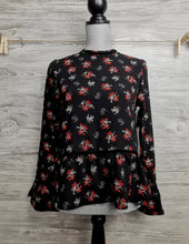 Load image into Gallery viewer, WOMENS SIZE XS - DEX HIGH NECK RUFFLES BLOUSE Red / Black 1223118D NWT - Faith and Love Thrift