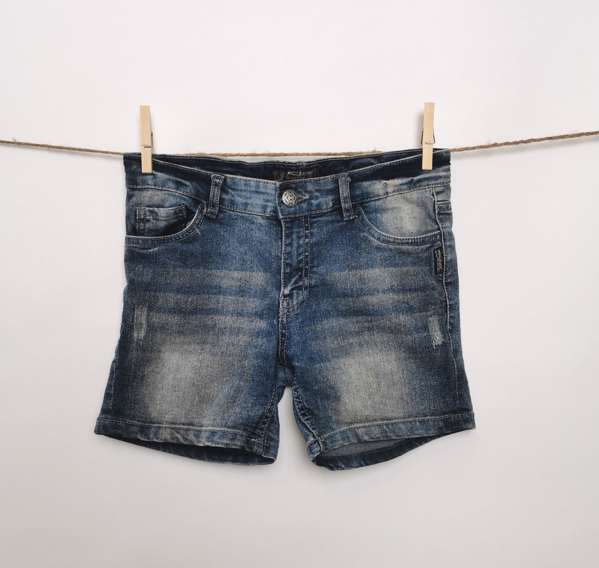 GIRL SIZE 12 YEARS SILVER JEANS Lacy Style Denim Shorts EUC