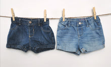 Load image into Gallery viewer, GIRL SIZE 18-24 MONTHS - Old Navy &amp; Childrens Place 2-Pack Denim Shorts EUC - Faith and Love Thrift
