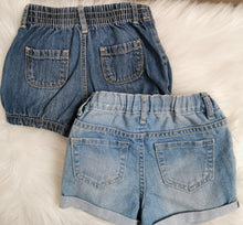 Load image into Gallery viewer, GIRL SIZE 18-24 MONTHS - Old Navy &amp; Childrens Place 2-Pack Denim Shorts EUC - Faith and Love Thrift
