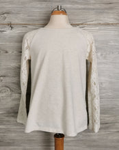 Load image into Gallery viewer, GIRL SIZE LARGE (10/12 YEARS) - JOE FRESH Cream Lace T-Shirt EUC - Faith and Love Thrift