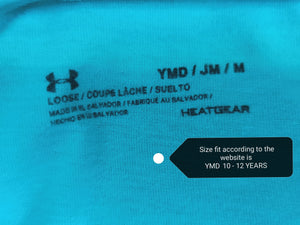 GIRL SIZE 10/12 YEARS - UNDER ARMOUR Loose Fit Heat Gear T-Shirt VGUC - Faith and Love Thrift