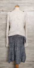 Load image into Gallery viewer, WOMENS / JUNIOR SIZE SMALL - TALULA APRON WOOL BLEND KNIT DRESS EUC
Blueish Grey colour, soft pinafore dress.  Wear with a top under, or a slouchy one over it.  Really beautiful and I would say true to size.  It's displayed on a teenager mannequin
