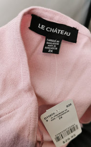 WOMENS PLUS SIZE 2X - LE CHATEAU, PINK SQUARE NECK KNIT TOP NWT - Faith and Love Thrift