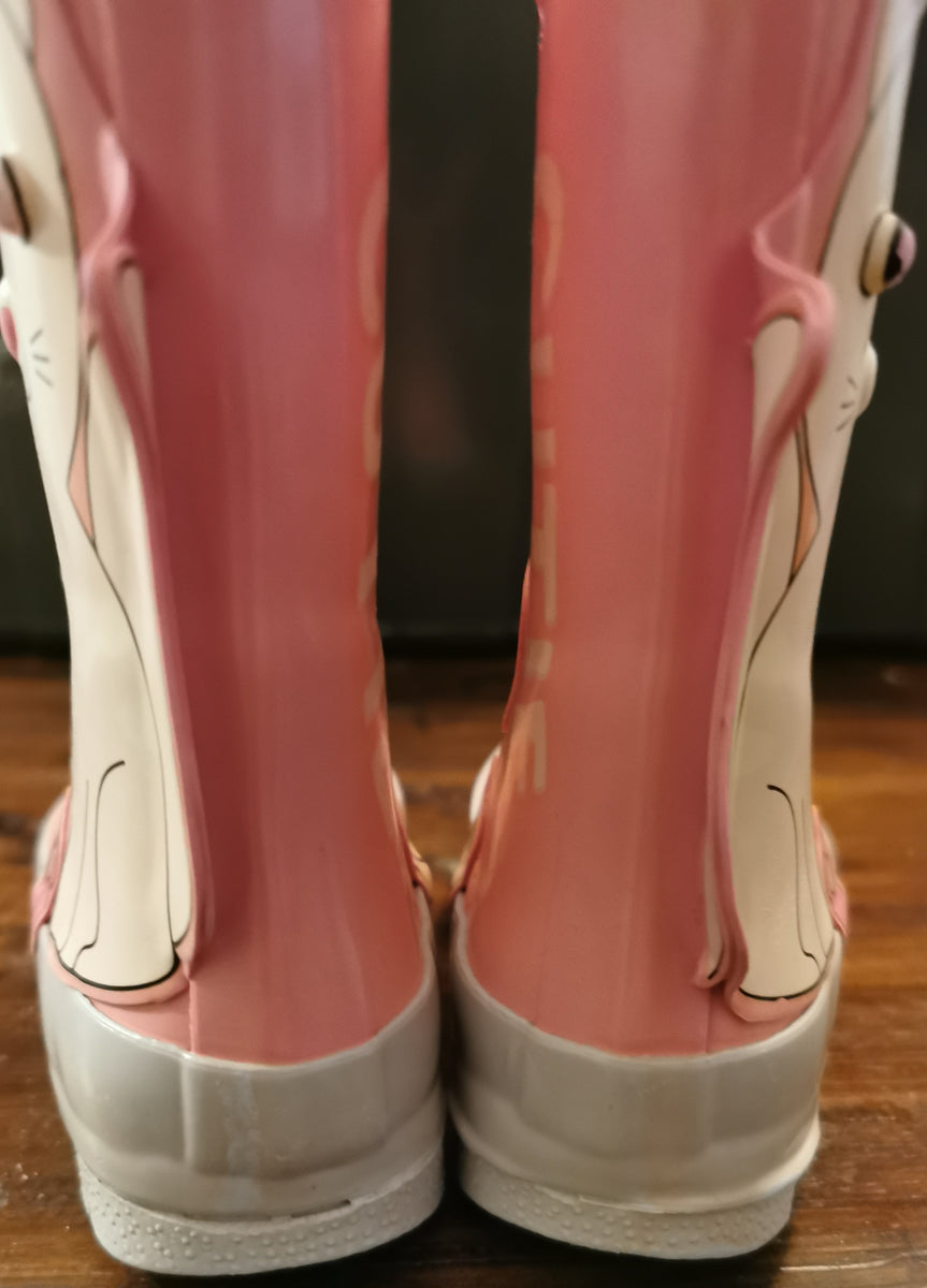 BABY GIRL SIZE 5 TODDLER JOE FRESH Kitty Rain Boots Pink Spring Faith and Love Thrift