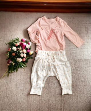 BABY GIRL SIZE 3/6 MONTHS - JESSICA SIMPSON, 2 Piece Matching Outfit VGUC B21