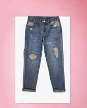 Load image into Gallery viewer, GIRL SIZE(S) (7 YEARS, 8 YEARS, 10 YEARS, 12 YEARS, 14 YEARS) - DEX Kids, Patched, Rolled Cuff Jeans NWT B27, B41, B54
