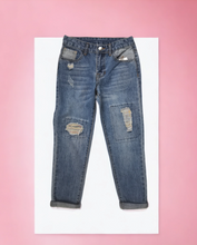 Load image into Gallery viewer, GIRL SIZE(S) (7 YEARS, 8 YEARS, 10 YEARS, 12 YEARS, YEARS) - DEX Kids, Patched, Rolled Cuff Jeans NWT B27, B41, B54