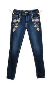 GIRL SIZE 12 YEARS - SUKO GIRL, Skinny Jeans, Floral Embroidered Boho Style VGUC B8