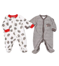 Load image into Gallery viewer, BABY BOY SIZE (NB) - KOALABABY, 2 Pack Soft Sleep &amp; Play Onsies EUC B14