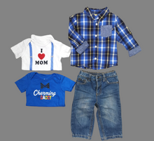 Load image into Gallery viewer, BABY BOY SIZE 9/12 MONTHS - GREENDOG, OSHKOSH & CHILDREN'S PLACE, 4 Piece Mix N Match Outfit EUC B14
