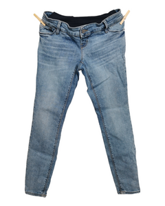 WOMENS SIZE 2 SHORT - OLD NAVY MATERNITY, 'Rockstar Super Skinny Jeans' Full Belly Panel EUC B5