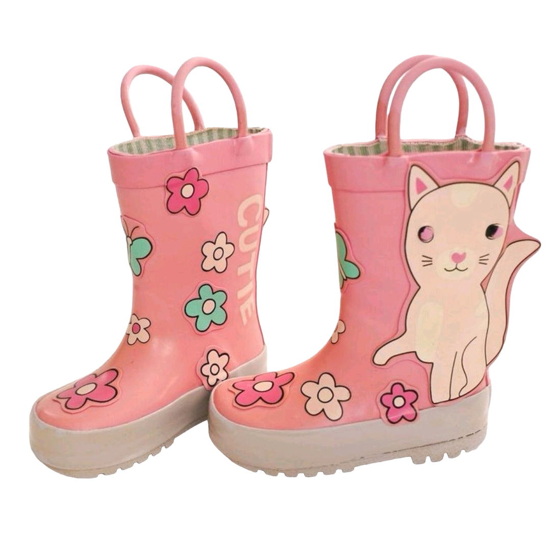 Baby girl rain top boots size 5