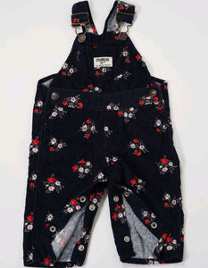 BABY GIRL SIZE 6 MONTHS - OSHKOSH, Soft Corduroy Overalls, Floral EUC - Faith and Love Thrift