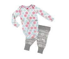 Load image into Gallery viewer, BABY GIRL SIZE 0-3 MONTHS 2-PIECE MIX N MATCH OUTFIT NWT / NWOT

JOE FRESH Soft knit pants in size 0-3 months NWT

CARTER&#39;S Newborn long-sleeved onesie NWOT 

