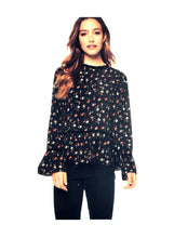 Load image into Gallery viewer, WOMENS SIZE XS - DEX HIGH NECK RUFFLES BLOUSE Red / Black 1223118D NWT - Faith and Love Thrift