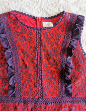Load image into Gallery viewer, WOMENS PLUS SIZE 2X (18/20) - MYSTIC LOS ANGELES, Embroidered A-line Lace and Crothet Dress EUC B58