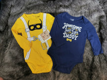 Load image into Gallery viewer, BABY BOY SIZE 6/12 MONTHS - Baby GAP &amp; PEKKLE, 2 Pack Graphic Onesies NWT / EUC B50