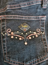 Load image into Gallery viewer, GIRL SIZE 10 YEARS - ANGEL JEANS, Flarred Darkwash Jeans EUC B55