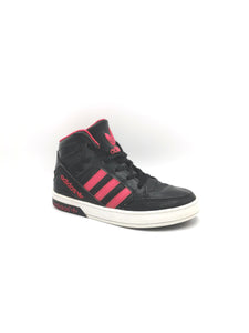 GIRL SIZE 12K - ADIDAS Original, Black & Pink High-Top Sneakers EUC B59