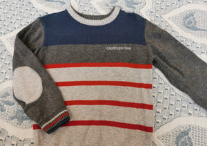 BOY SIZE 3 YEARS - CALVIN KLEIN, Knit Sweater With Elbow Patches EUC B31