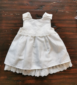 BABY GIRL SIZE 3/6 MONTHS - TAHARI BABY, White Lace, Empire Dress EUC B38