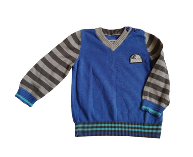 BABY BOY SIZE 18/24 MONTHS - MEXX, Soft Knit V-Neck Sweater EUC B31