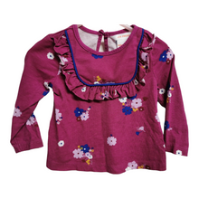 Load image into Gallery viewer, BABY GIRL SIZE 6/12 MONTHS - JOE FRESH, Floral Ruffled T-Shirt Top EUC B32