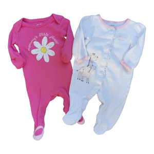 BABY GIRL SIZE 0/3 MONTHS - KOALA BABY & CHILDREN'S PLACE, 2 Pack Sleep & Play One-pieces EUC B32