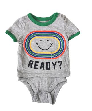 BABY BOY SIZE 6/12 MONTHS - Baby GAP, Graphic Onesie T-shirt EUC B32