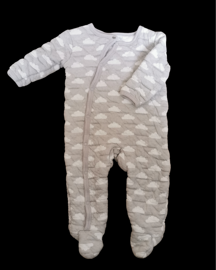 UNISEX SIZE 6/9 MONTHS - Rock-a-Bye Baby, Soft & Cozy Quilted One-piece EUC B33