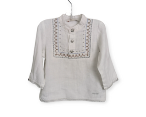 BABY BOY SIZE 12 MONTHS - KENZO KIDS (Japanese Designer Fashion) Linen Dress Shirt EUC B34